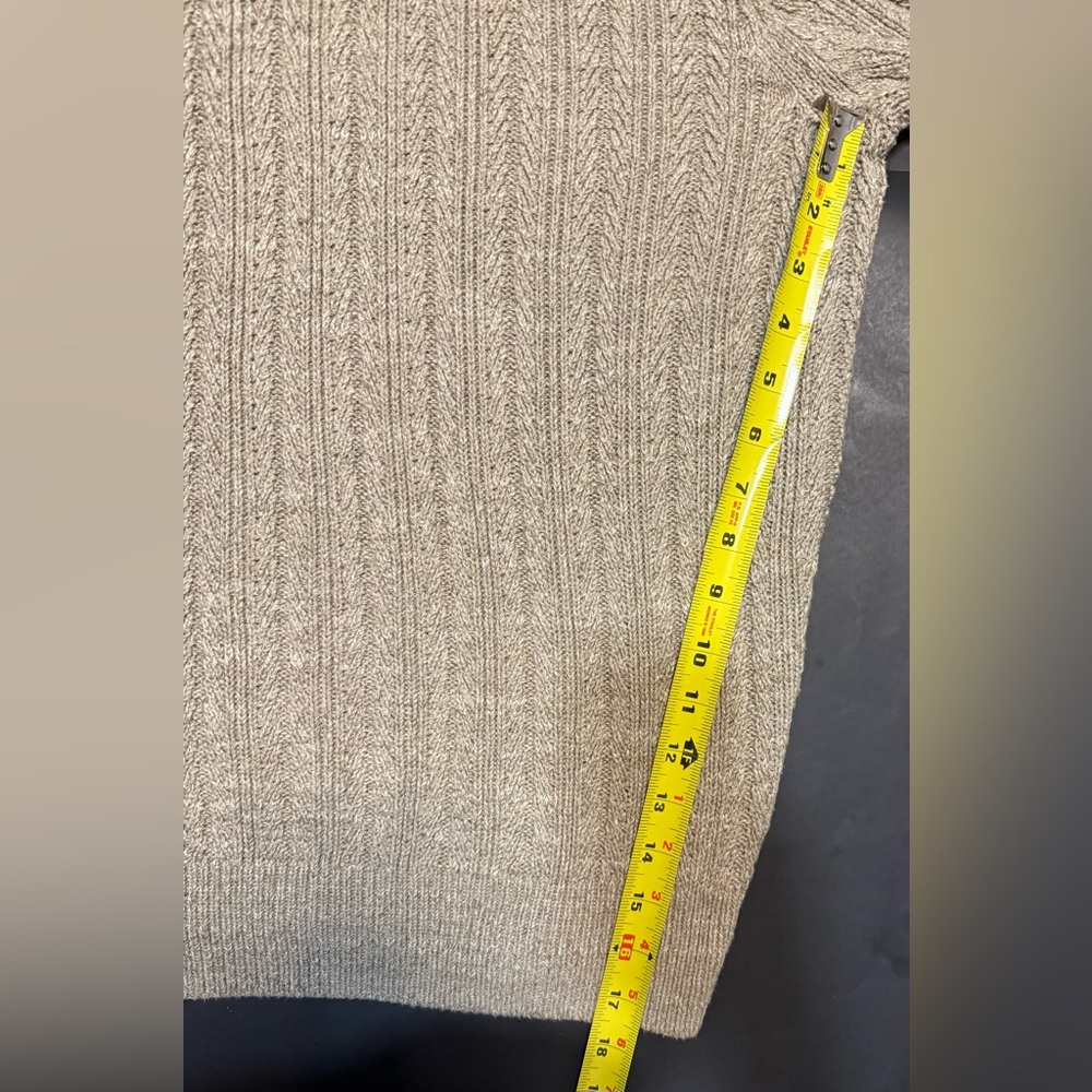 J Crew Mens Ecru Cable Knit Cotton Sweater - Picture 7 of 10